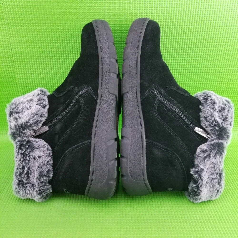 ✅Khombu JESSICA Black Suede Faux Fur Lined Side Zip Ankle Booties Womens 8M Shoe - Picture 11 of 11